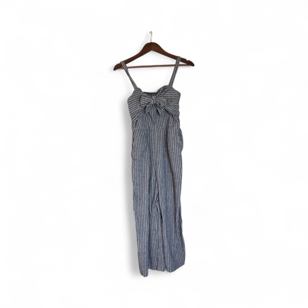 Abercrombie & Fitch Women’s Blue Striped Jumpsuit Size Medium Petite